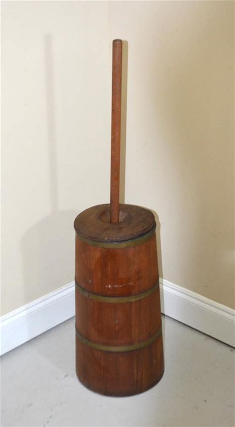 Antique Butter Churn W Dasher Barrel Style Primitive 22 Tall