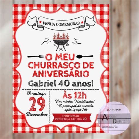 Convite Churrasco Digital Elo7 Produtos Especiais Convites