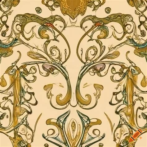 Art Nouveau Pattern Design On Craiyon