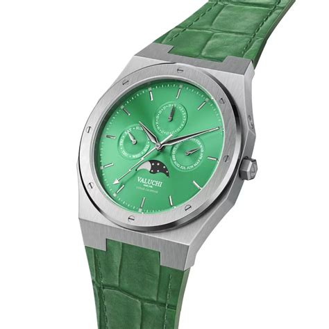 VALUCHI SILVER GREEN LEATHER – The WATCH