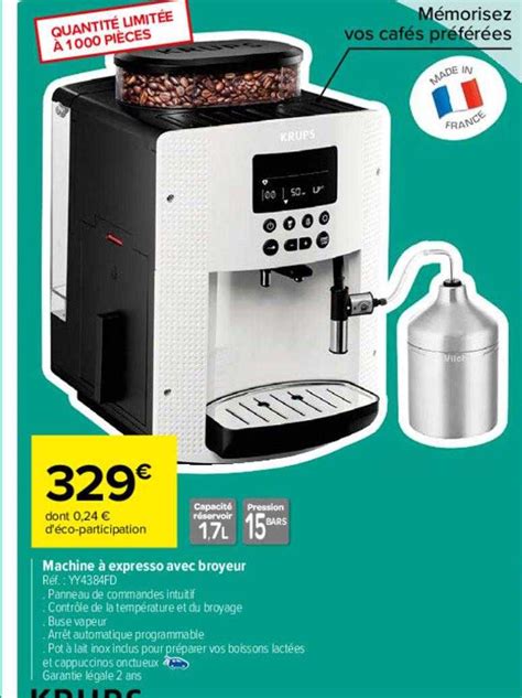 Promo Krups Machine Espresso Avec Broyeur Chez Carrefour Icatalogue Fr