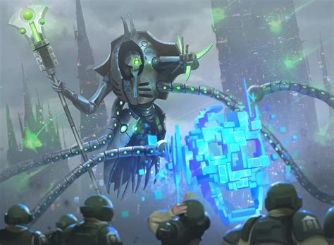 Necron Psychomancer - Art by Alex Konstad - 40K Gallery