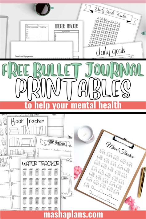 Free Mental Health Bullet Journal Printables Masha Plans