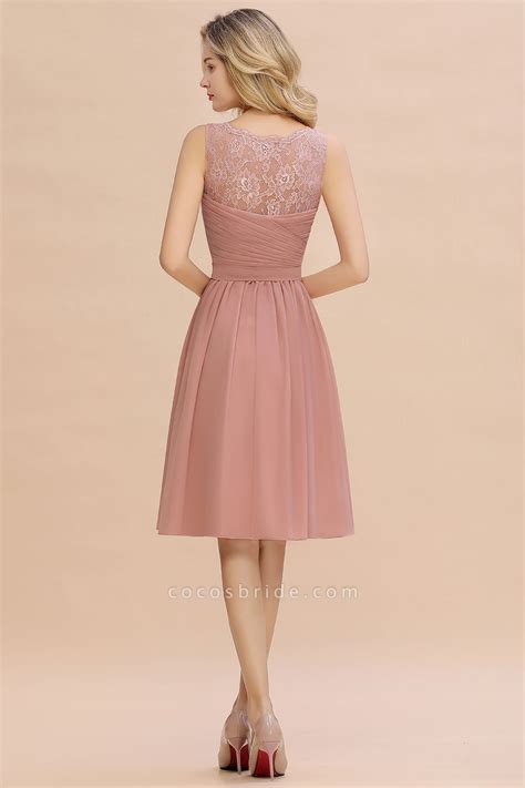 Glamorous Wide Straps A Line V Neck Knee Length Ruched Bridesmaid Dress Cocosbride