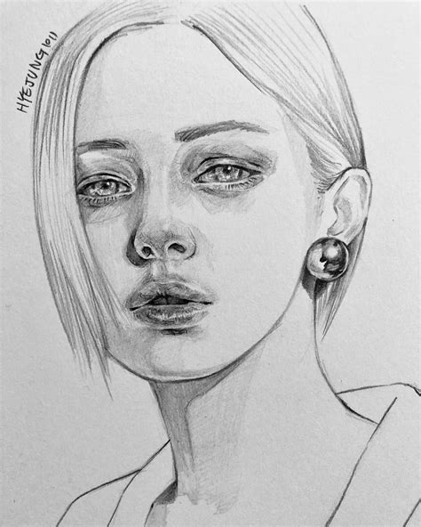 혜정1011 모노아트 그림공방 Sur Instagram 아련 인물화 연필 연필드로잉 그림 손그림 Art Drawing Doodling 드로잉