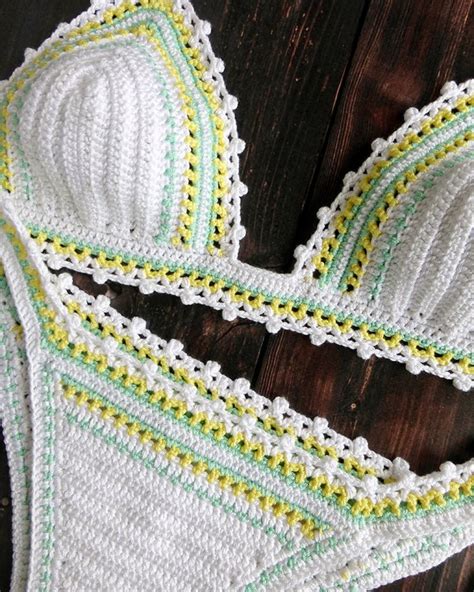 Brazilian Crochet Bikini Cheeky Crochet Swimsuit High Leg Etsy