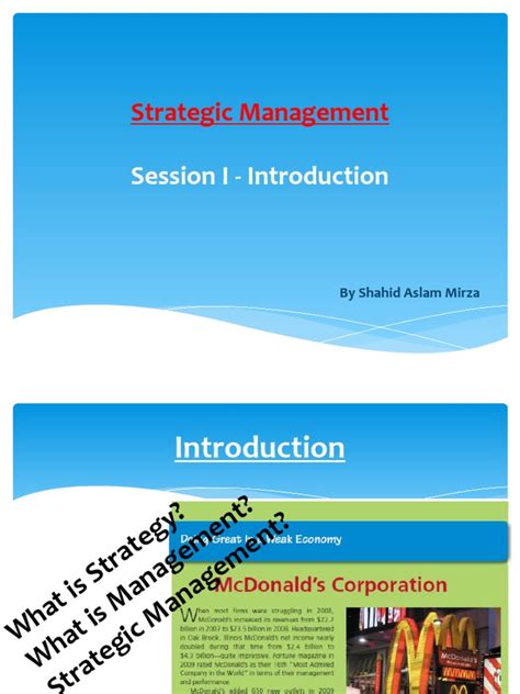 An Introduction To Strategic Management Understanding The Fundamentals