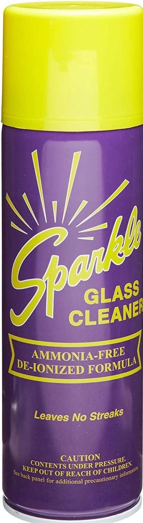 Sparkle Glass Cleaner Aerosol Spray Bottle Ammonia Free De Ionized Formula Leaves No Streaks