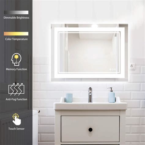 Led Bathroom Mirror With Lights Vanity Mirror For Bathroom With Double