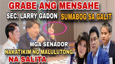 GRABE ANG MENSAHE SEC LARRY GADON SUMABOG SA GALIT MGA SINADOR