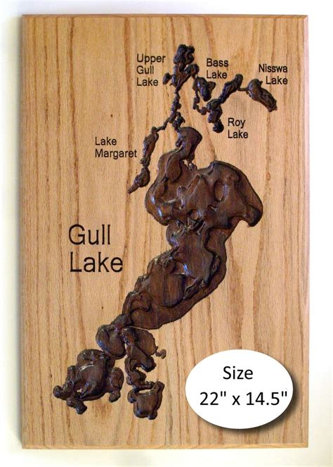 Hand Made Decorative Carved Lake Maps By Carveshop