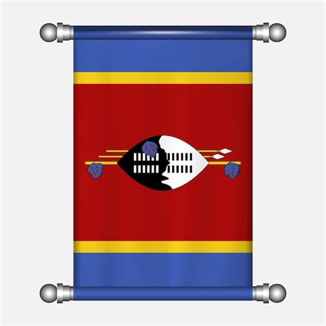 Realistische H Ngende Flagge Von Swaziland Premium Vektor