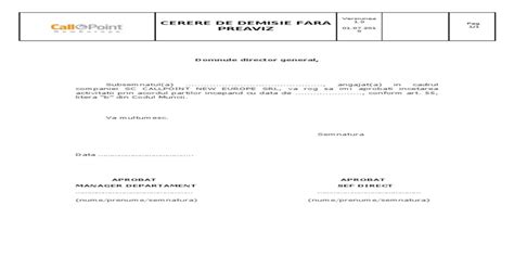 Download Pdf Model Cerere De Demisie Fara Preaviz0107