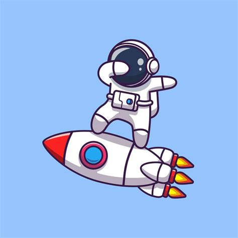 lindo astronauta frotando en la ilustración del icono del vector de