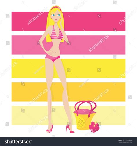 Sexy Beautiful Blonde Girl Bikini Fashion Stock Vector Royalty Free Shutterstock