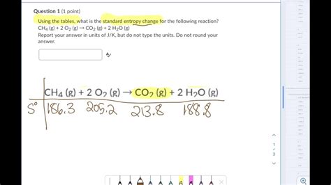 Calculate Standard Entropy Change Of Reaction Youtube