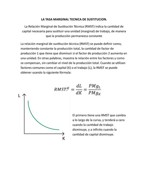 La Tasa Marginal Tecnica De Sustitucion La Tasa Marginal Tecnica De