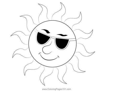 the sun with sunglasses on it's face is drawn in black and white,