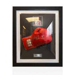 Framed Frank Bruno Signed Boxing Glove Red BBE Genuine Signed