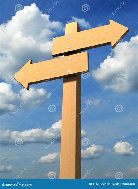 Direction Sign Pointing Opposite Directions Stock Illustration