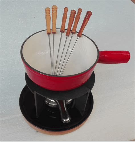 Wholesale Fondue Set With 6 Forks Stylish Cast Iron Porcelain Enamel