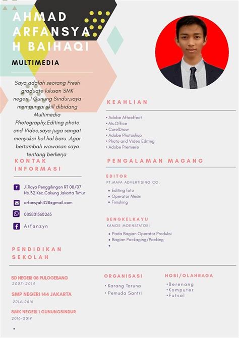 17 Contoh Cv Curriculum Vitae Dan Daftar Riwayat Hidup Yang Baik Riset