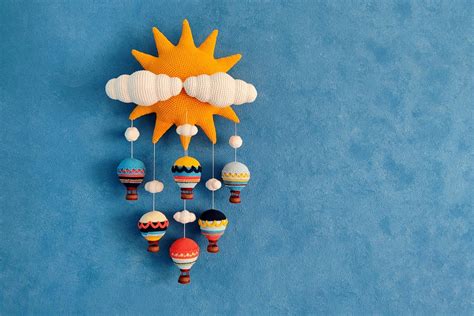 Hot Air Balloon Mobile Crochet Pattern Amigurumi Nursery Decor PDF Pattern Etsy