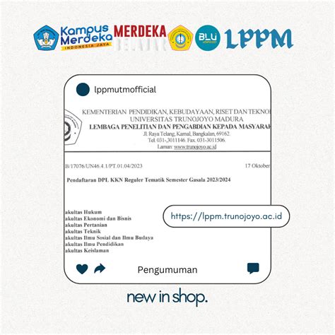 Pendaftaran Dpl Kkn Reguler Tematik Semester Gasal Lembaga