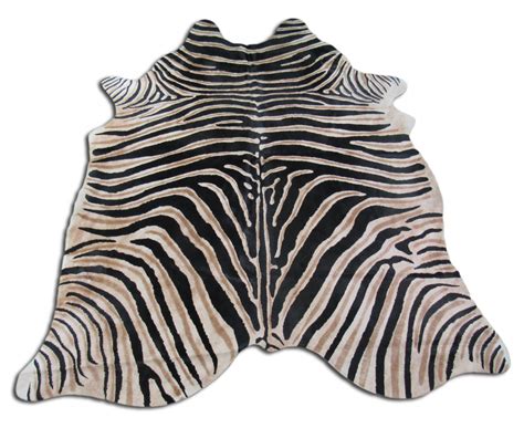 Zebra Print Cowhide Rug