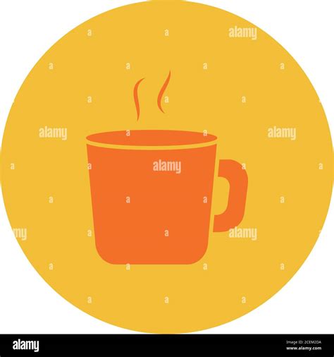 Hot Coffee Mug Icon Over White Background Block Style Vector Illustration Stock Vector Image