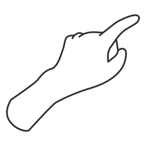 Pointing With Index Finger Hand Sign Stroke Png And Svg Design For T Shirts