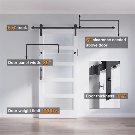 ROYMELO 36 X 84 Inch Unfinished Glass Sliding Barn Door Slab And 6 6ft