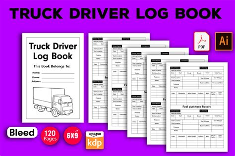 Truck Driver Logbook KDP Graphic By Creative Shope Creative Fabrica