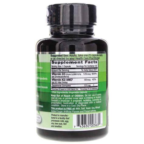 Vitamin D3 K2 5000 Iu 50 Mcg Emerald