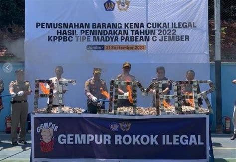 Bea Cukai Jember Musnahkan Barang Ilegal Hasil Penindakan Bernilai