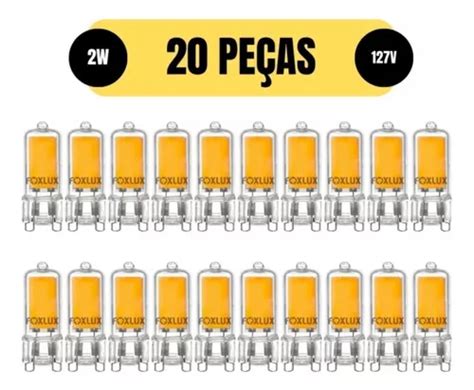 Kit 20 Lampada G9 Ledpin 2w 2200k Luz Quente 127v Foxlux Parcelamento