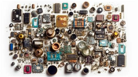 Premium Photo Electronic Components On Isolated White Background