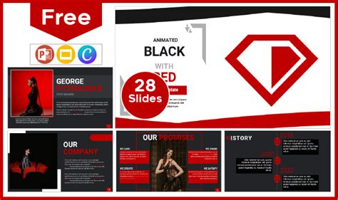 Black With Red Animated Template Powerpoint Templates And Google Slides