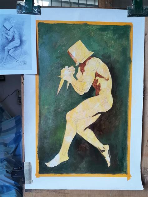 Original Artwork Oil Painting Male Nude On Linen Fine Classical Naked Man Art Realism Human Body