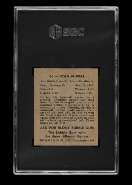 Fs Bowman Stan Musial Rookie Sgc Net Baseball Forums