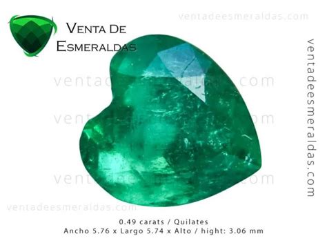 Esmeralda Colombiana Talla Corazon De Cts Esmeraldas Certificadas