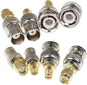 Conector coaxial SMA para BNC Kits 2 conjuntos RF macho fêmea conector