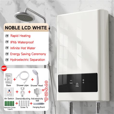 Yowxii Modern LCD Water Heater Shower Inverter Electric Hot And Cold Shower For Bathroom W