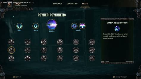 Psyker Psykinetic Skill Tree Darktide Beta Warhammer Youtube