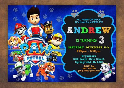 Pin En Paw Patrol Birthday