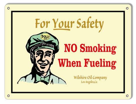 No Smoking When Fueling Gas Station Sign 9x12 - Reproduction Vintage Signs