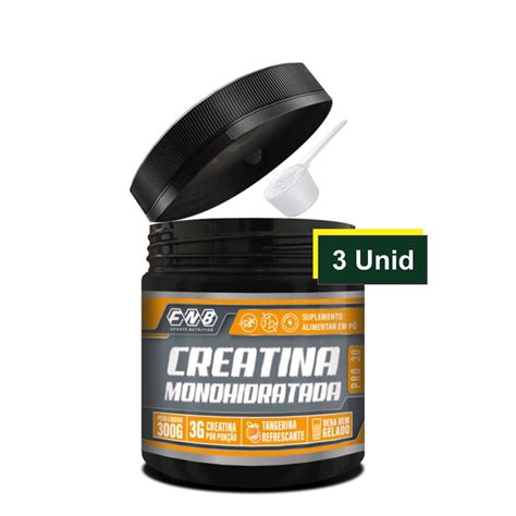 Kit Com 3 Creatina Monohidratada Pro 3 0 300g Sabor Tangerina