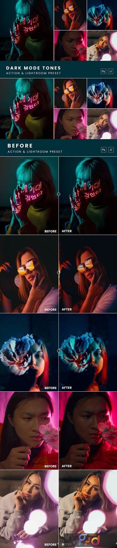 Dark Mode Tones Action Lightroom Preset K Dvjnf Freepsdvn