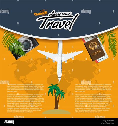 Vector 3d Realistic Travel And Tour Creative Poster Design With