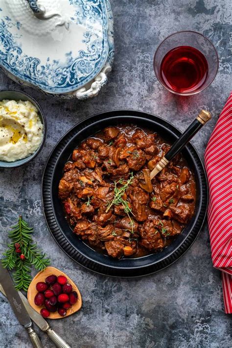 This Hearty Slow Cooker Venison Stew With Mushrooms Chestnuts And Cranberries Is Easy To Make